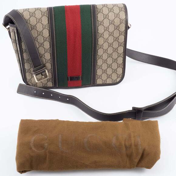 GUCCI Authentic Brown Leather Shoulder Bag - Picture 10 of 13